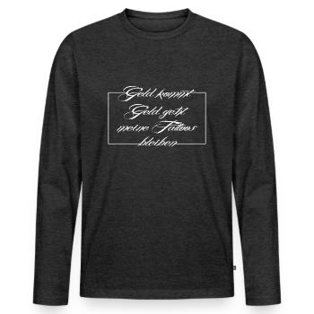 Tattoo Spruch, tattoo - Männer Premium Bio Langarmshirt - Anthrazit meliert - Vorne - Nico (187cm)