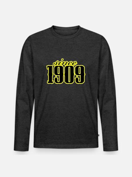 since 1909 (black) - Men's Premium Organic Long Sleeve Shirt - heather anthracite