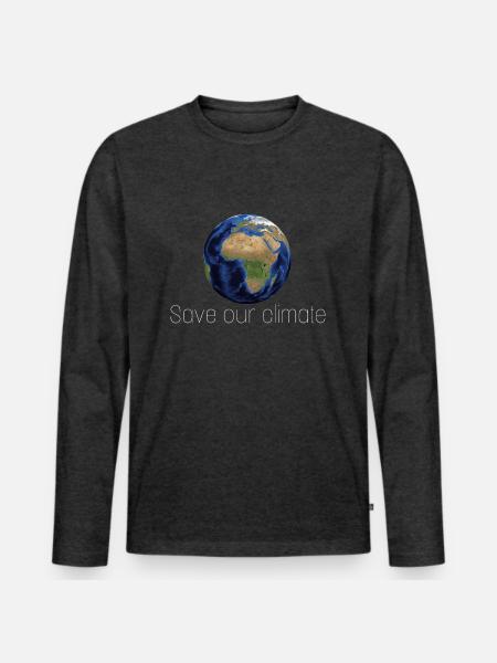 Save our planet - Men's Premium Organic Long Sleeve Shirt - heather anthracite