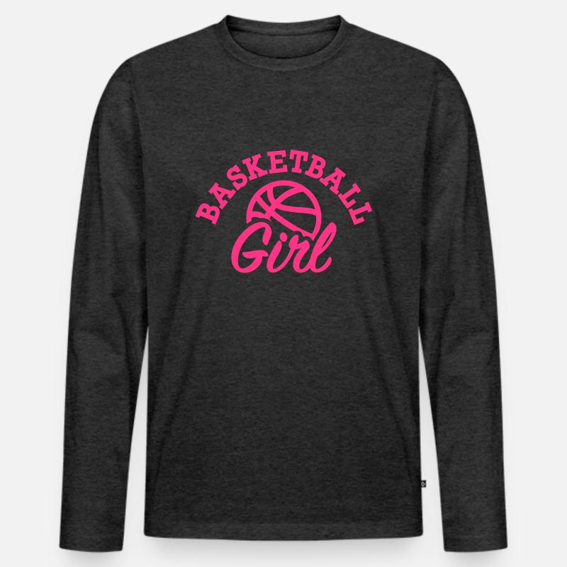 Basketball - Männer Premium Bio Langarmshirt - Anthrazit meliert