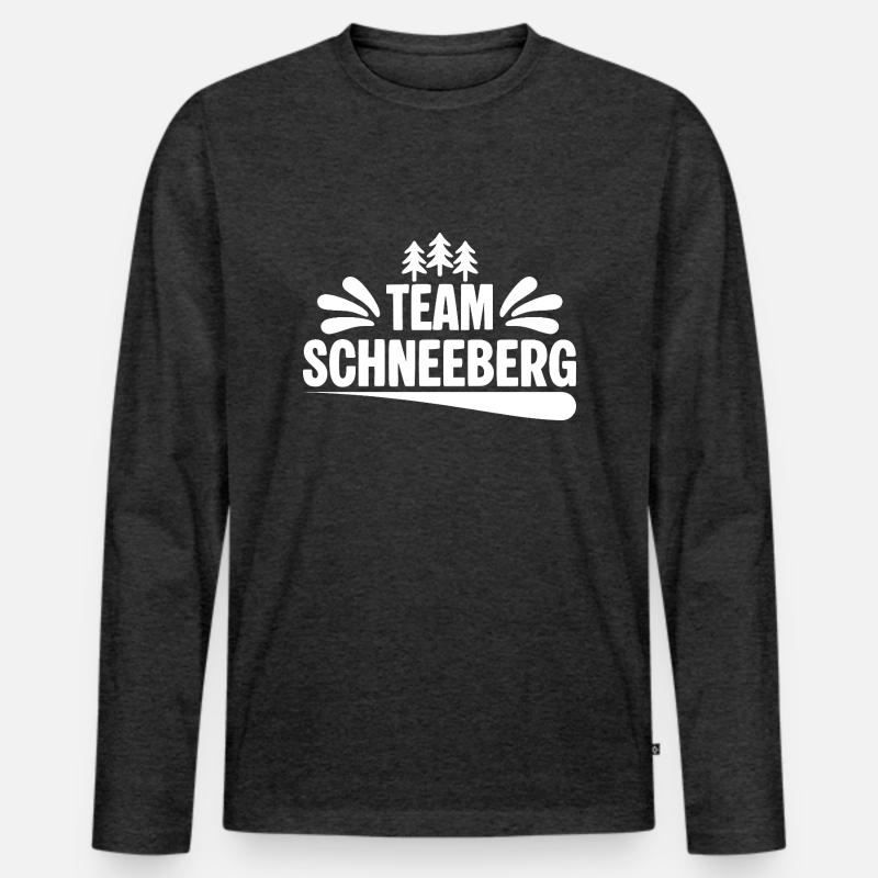 Team Schneeberg - Männer Premium Bio Langarmshirt - Anthrazit meliert