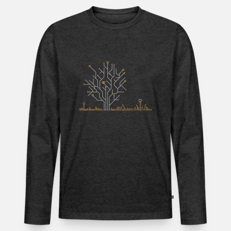 PCB Tree - Männer Premium Bio Langarmshirt - Anthrazit meliert