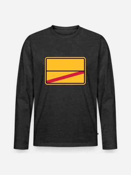 Ortsschild - Männer Premium Bio Langarmshirt - Anthrazit meliert