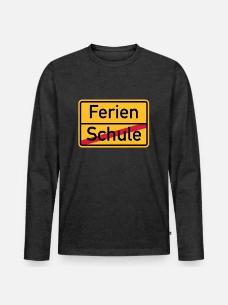 Ferien - Männer Premium Bio Langarmshirt - Anthrazit meliert