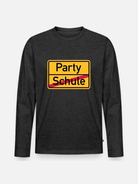 Party - Männer Premium Bio Langarmshirt - Anthrazit meliert