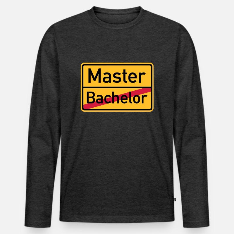 Master - Männer Premium Bio Langarmshirt - Anthrazit meliert