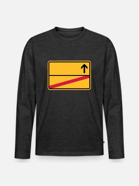 Ortsschild - Männer Premium Bio Langarmshirt - Anthrazit meliert