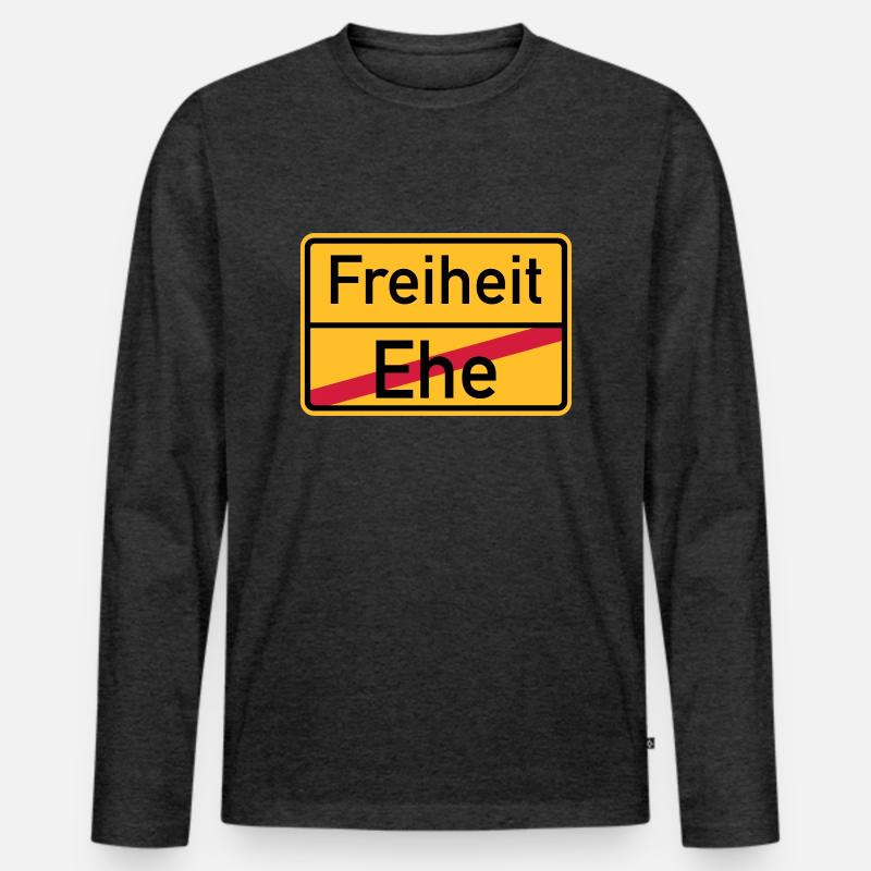 Scheidung - Männer Premium Bio Langarmshirt - Anthrazit meliert