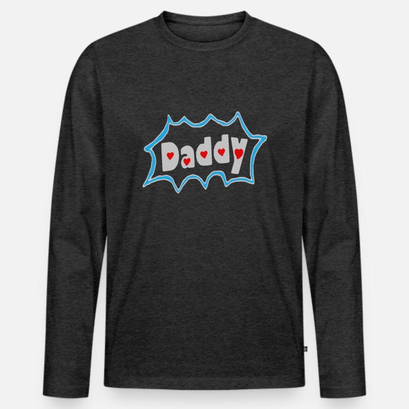 HerzDaddy - Männer Premium Bio Langarmshirt - Anthrazit meliert