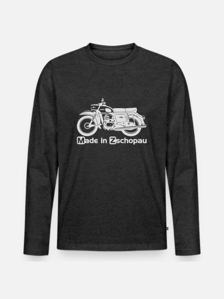 MZ ES 150 125 Trophy - Männer Premium Bio Langarmshirt - Anthrazit meliert