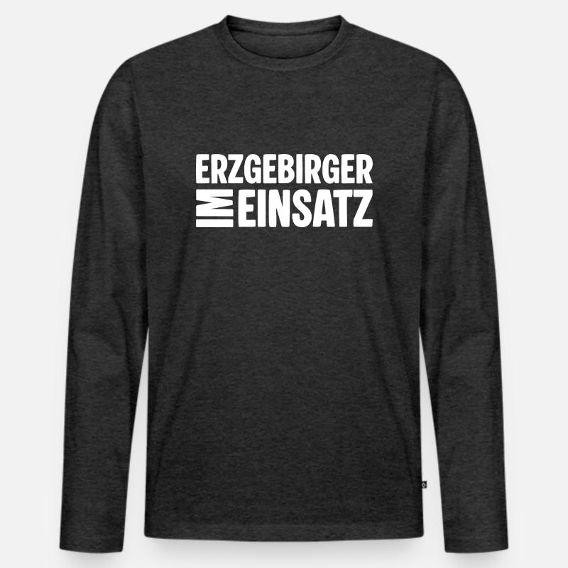 Erzgebirger im Einsatz - Männer Premium Bio Langarmshirt - Anthrazit meliert