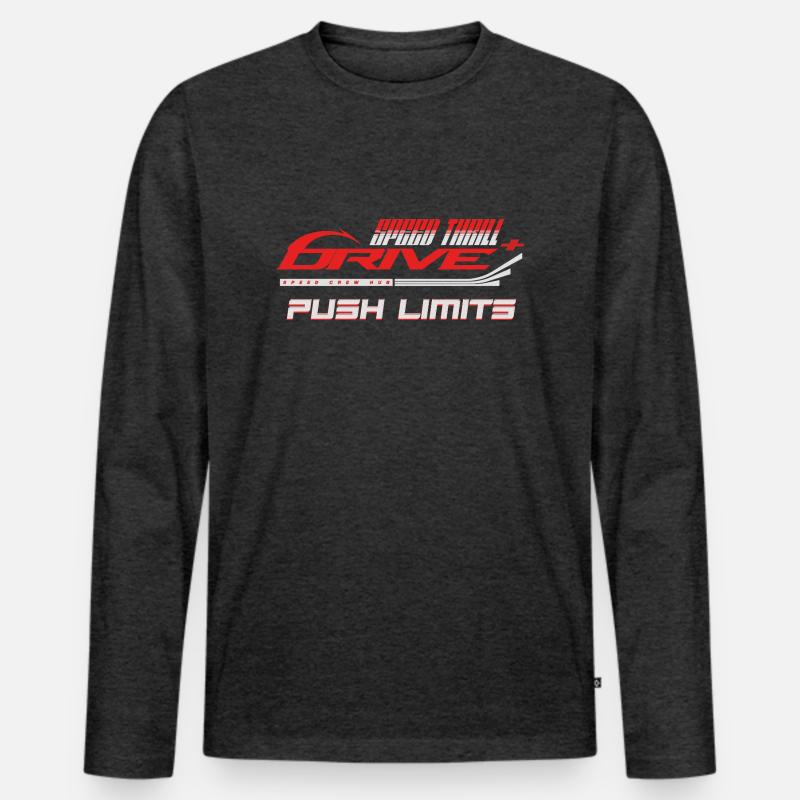 Thrill Drive Grafik - Männer Premium Bio Langarmshirt - Anthrazit meliert