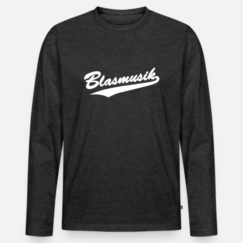 Blasmusik Baseball-Style - Männer Premium Bio Langarmshirt - Anthrazit meliert