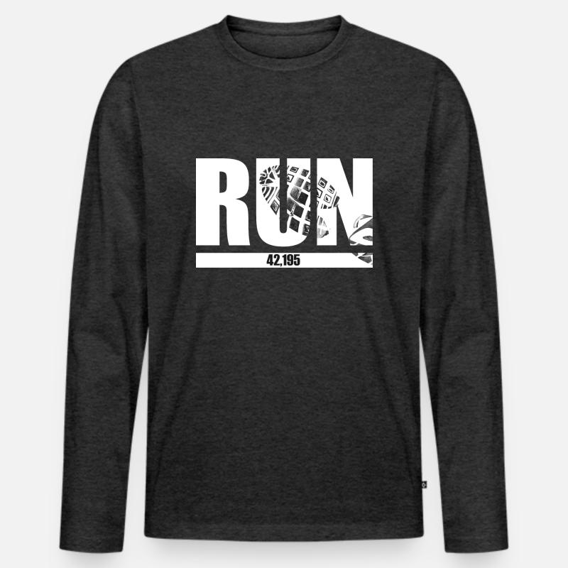 Cooles Running Design - Männer Premium Bio Langarmshirt - Anthrazit meliert