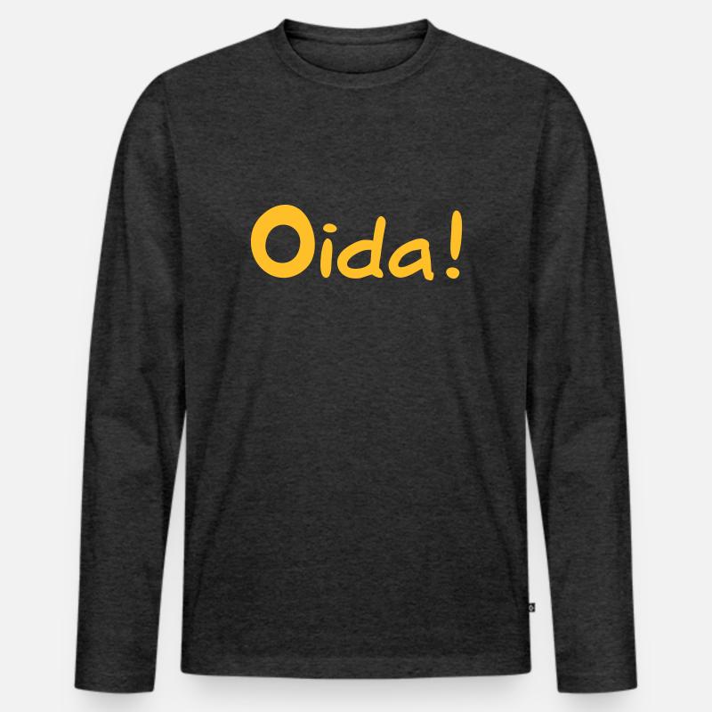 Oida - Österreich - Männer Premium Bio Langarmshirt - Anthrazit meliert