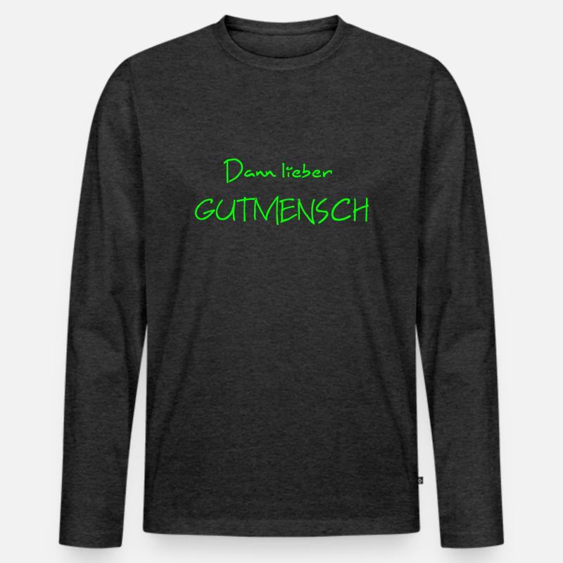 gutmensch - Männer Premium Bio Langarmshirt - Anthrazit meliert