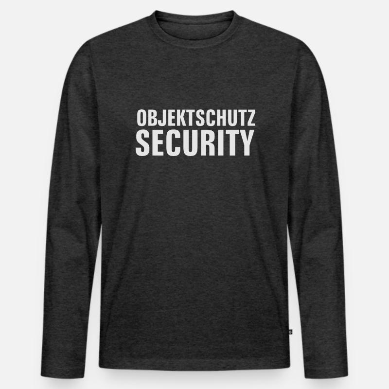 Ordnungsdienst, Security, Objektschutz - Männer Premium Bio Langarmshirt - Anthrazit meliert