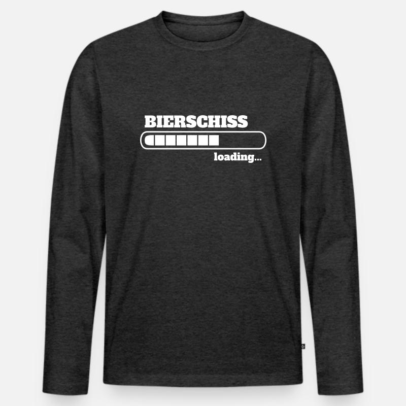 Bierschiss loading - WC - Männer Premium Bio Langarmshirt - Anthrazit meliert