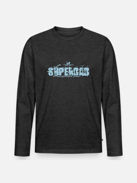 superdad number one 2011 - Männer Premium Bio Langarmshirt - Anthrazit meliert