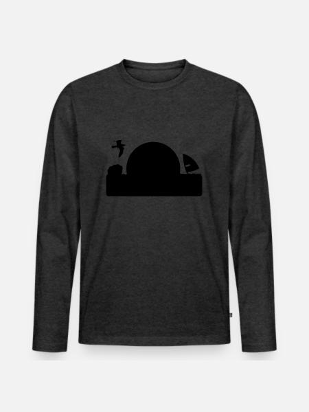 Heringsdorf - Männer Premium Bio Langarmshirt - Anthrazit meliert