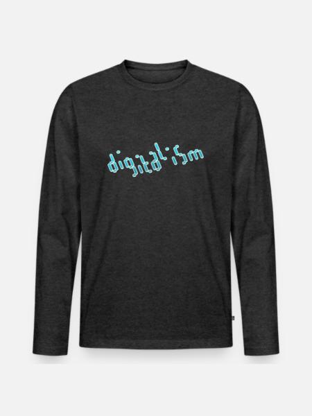 digital music - Männer Premium Bio Langarmshirt - Anthrazit meliert