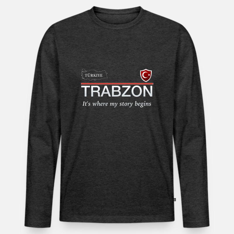 Trabzon - Männer Premium Bio Langarmshirt - Anthrazit meliert