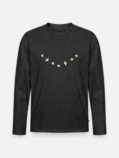 Birdies - Men's Premium Organic Long Sleeve Shirt - heather anthracite