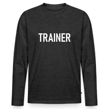 Trainer Coach Sport Training - Men's Premium Organic Long Sleeve Shirt - heather anthracite - Front - Nico (187cm)