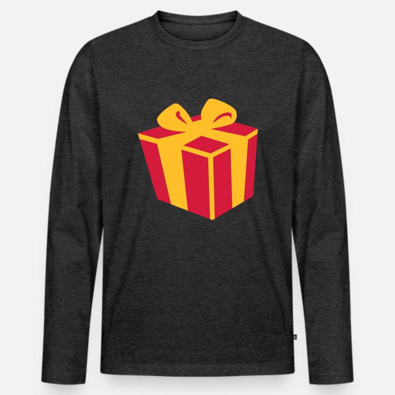 Geschenk - Männer Premium Bio Langarmshirt - Anthrazit meliert