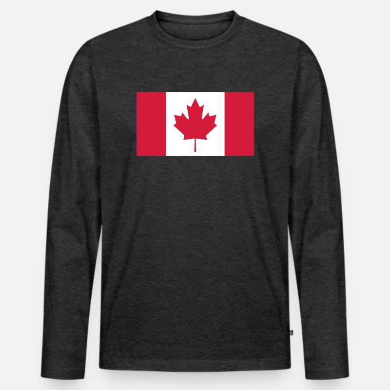 Kanada - Männer Premium Bio Langarmshirt - Anthrazit meliert