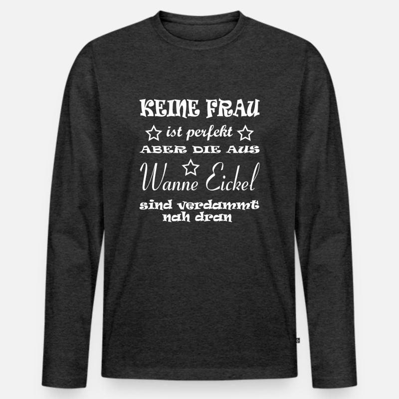 PF Wanne Eickel - Männer Premium Bio Langarmshirt - Anthrazit meliert