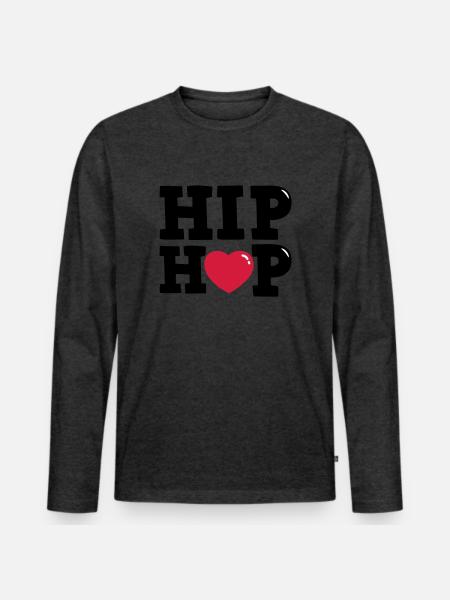 hiphop - Men's Premium Organic Long Sleeve Shirt - heather anthracite