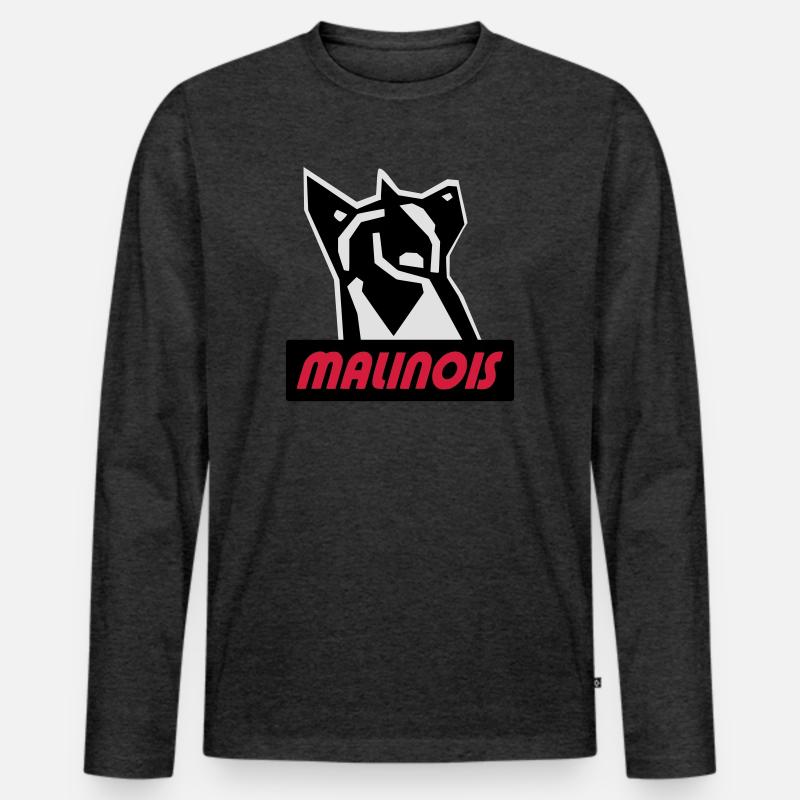 malinois - Männer Premium Bio Langarmshirt - Anthrazit meliert