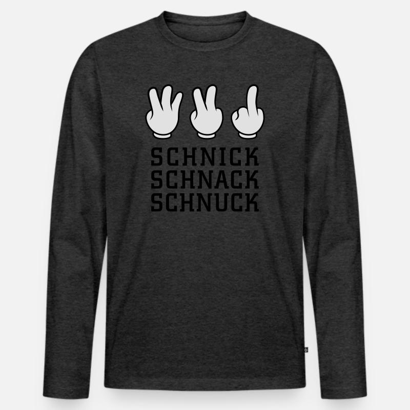 schnick schnack schnuck - Männer Premium Bio Langarmshirt - Anthrazit meliert