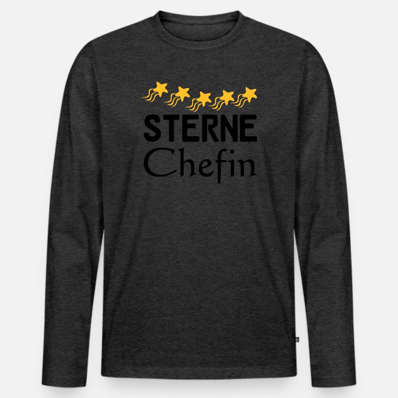 Sterne Chefin Geschenk - Männer Premium Bio Langarmshirt - Anthrazit meliert