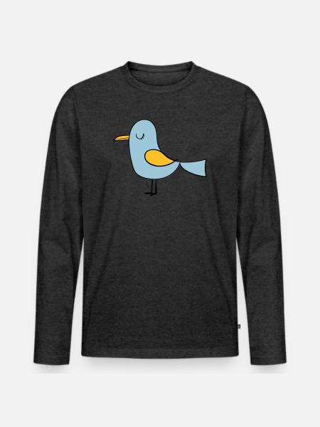 oiseau - T-shirt manches longues Premium bio Homme - anthracite chiné