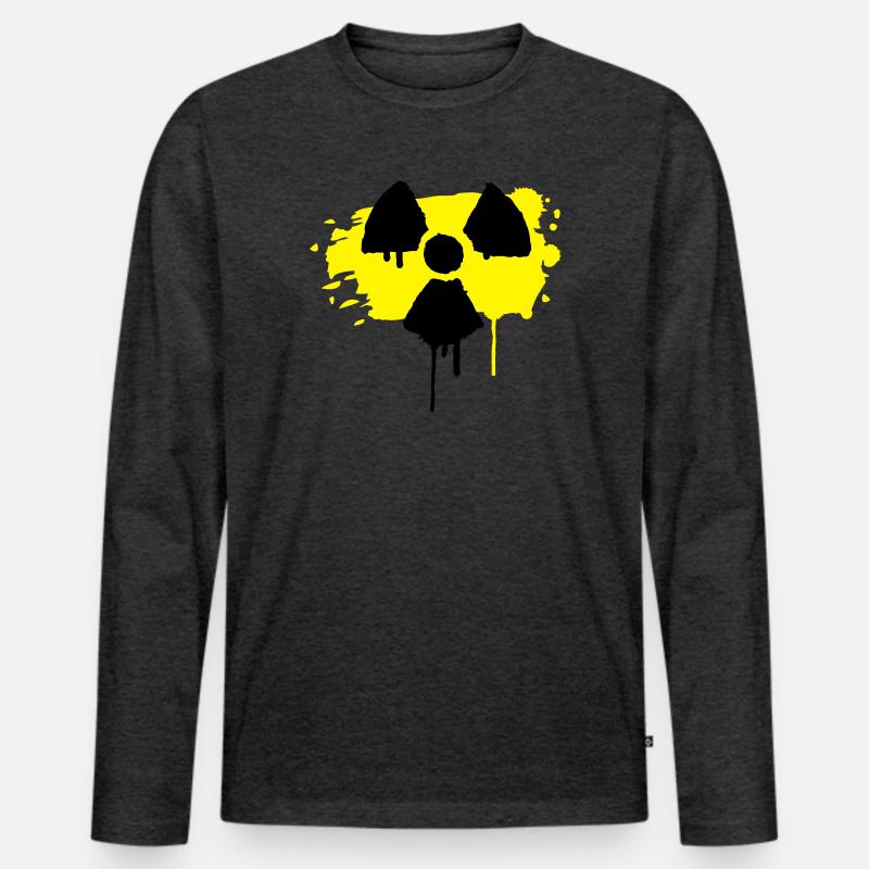 Radioaktiv Zeichen als Graffiti - Männer Premium Bio Langarmshirt - Anthrazit meliert