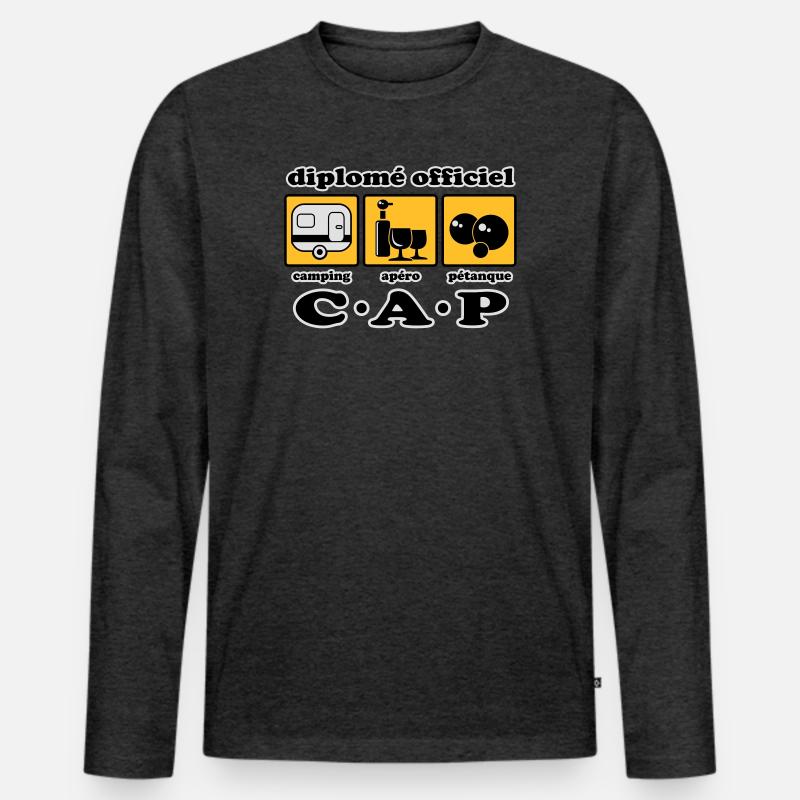 Camping Aperitif Schalen flex - Männer Premium Bio Langarmshirt - Anthrazit meliert