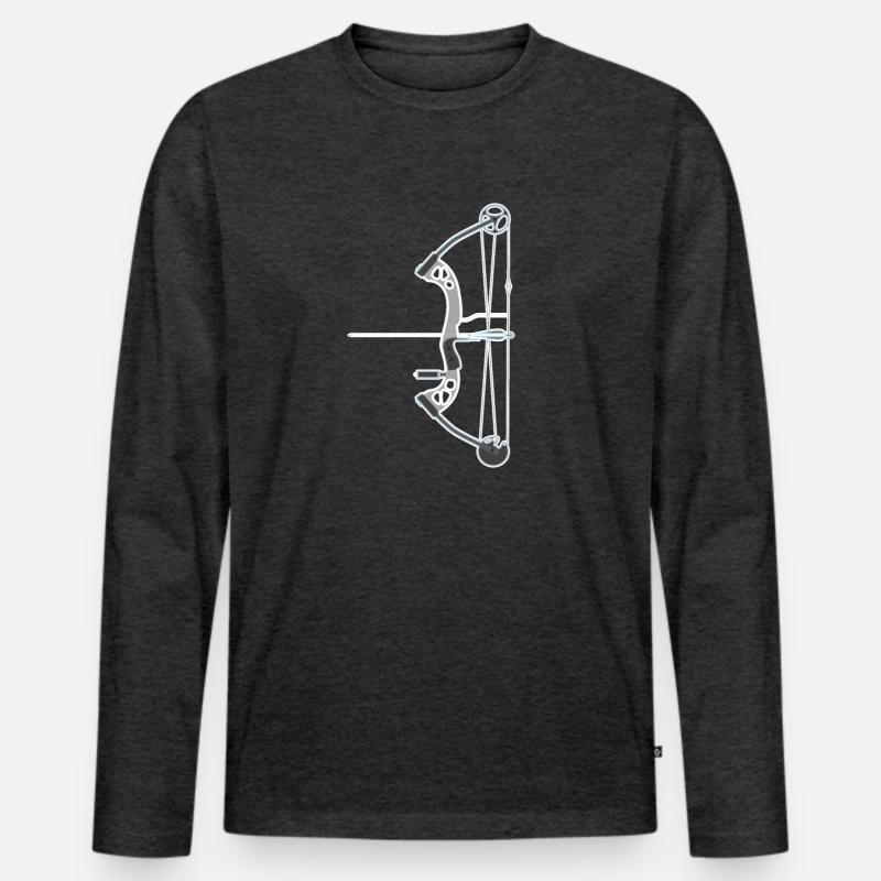 Bogenschießen Compoundbogen - Männer Premium Bio Langarmshirt - Anthrazit meliert