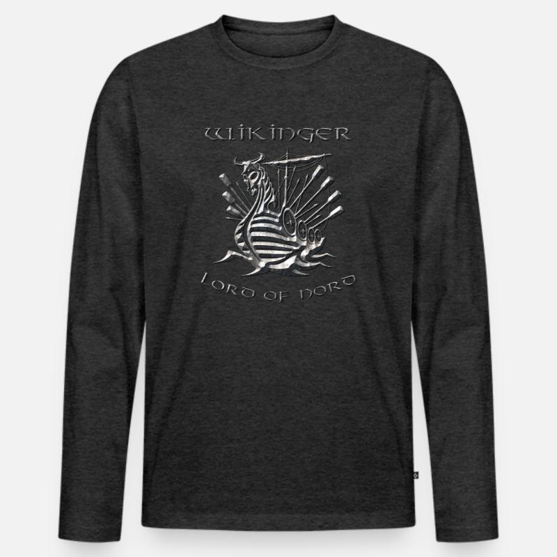 Wikinger 5 - Männer Premium Bio Langarmshirt - Anthrazit meliert