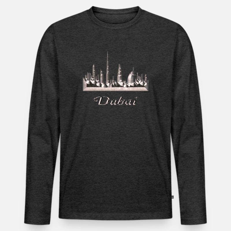 Dubai - Männer Premium Bio Langarmshirt - Anthrazit meliert