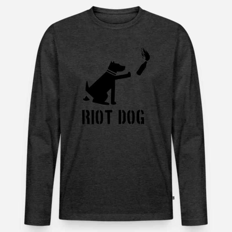 cane antisommossa - Maglia a manica lunga ecologica premium da uomo - antracite melange