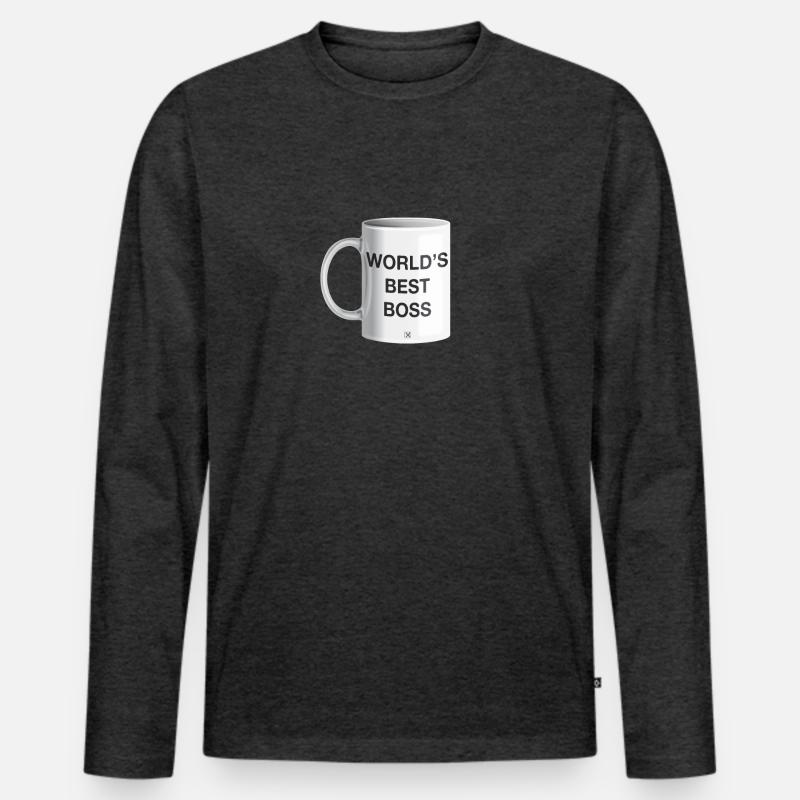 Der beste Chef der Welt - Männer Premium Bio Langarmshirt - Anthrazit meliert
