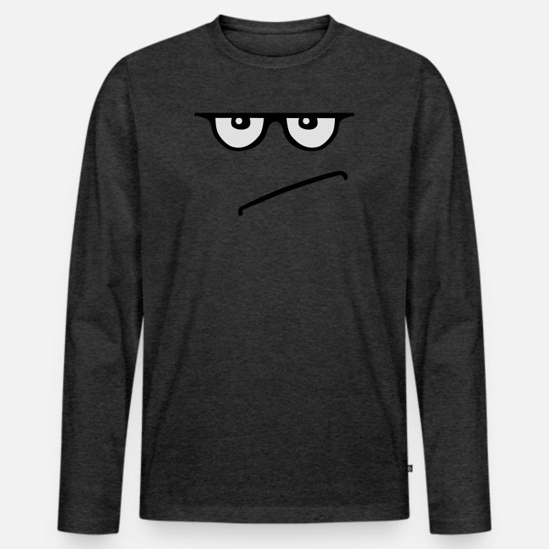 grumpy - Männer Premium Bio Langarmshirt - Anthrazit meliert