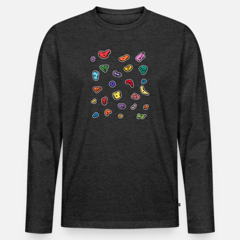 Klettern Kletterwand Boulder Freiklettern - Männer Premium Bio Langarmshirt - Anthrazit meliert