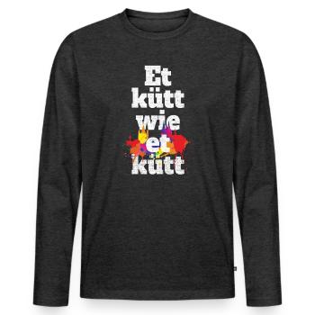 Köln Et Kütt Wie Et Kütt Kölner Grundgesetz Kölsch - Men's Premium Organic Long Sleeve Shirt - heather anthracite - Front - Nico (187cm)