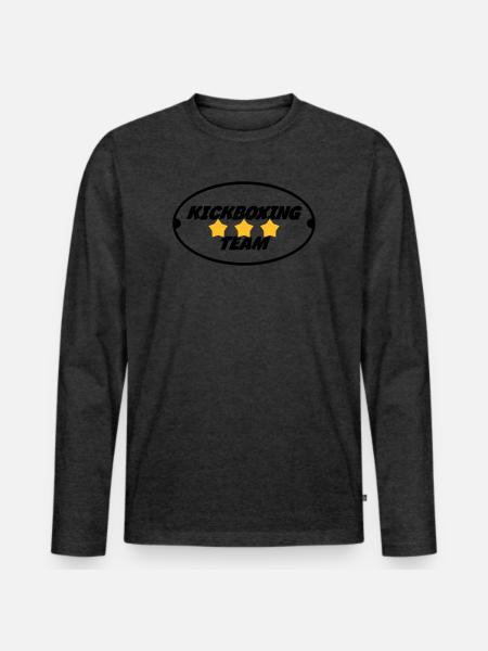 Kickboxing / Kick-Boxeur / Kick Boxing / - T-shirt manches longues Premium bio Homme - anthracite chiné