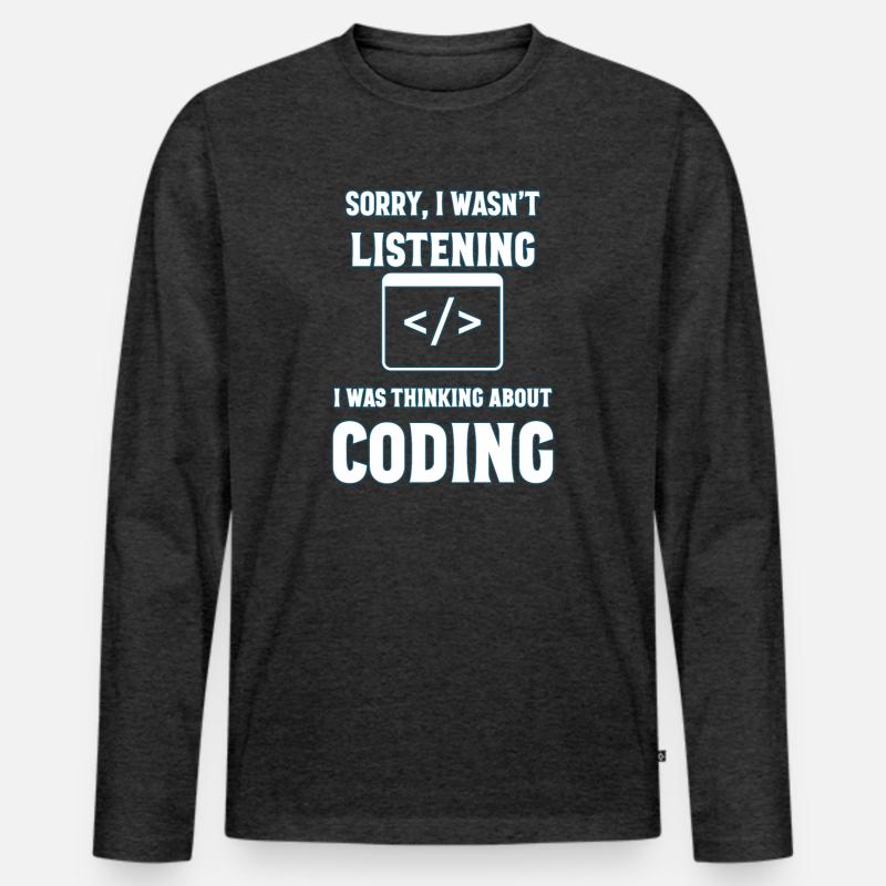 Programmieren Geschenk - Männer Premium Bio Langarmshirt - Anthrazit meliert