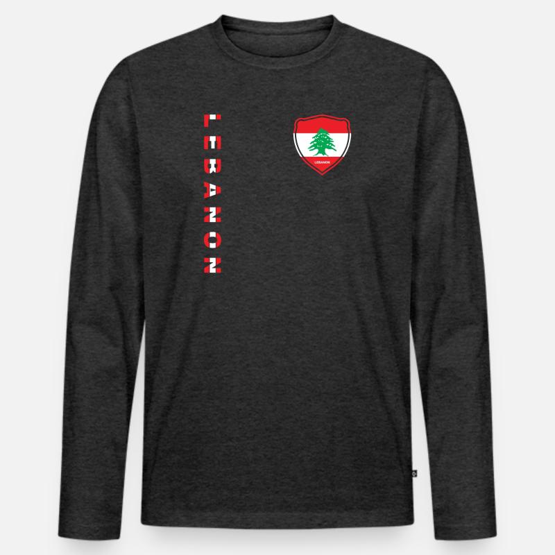 Libanon Beirut Libanese Libanesin Libanesisch LBN - Männer Premium Bio Langarmshirt - Anthrazit meliert