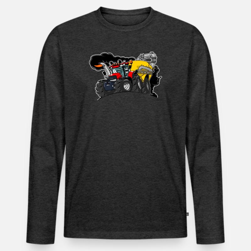 0961 Kofferwagen - Männer Premium Bio Langarmshirt - Anthrazit meliert